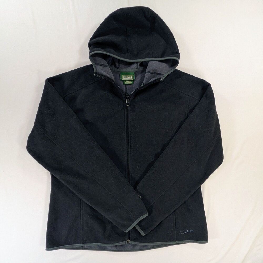 L.L.Bean Women’s Full Zip Fleece Polartec Jacket Black XLarge Gorpcore